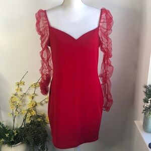 SHEIN red sheath bodycon holiday dress